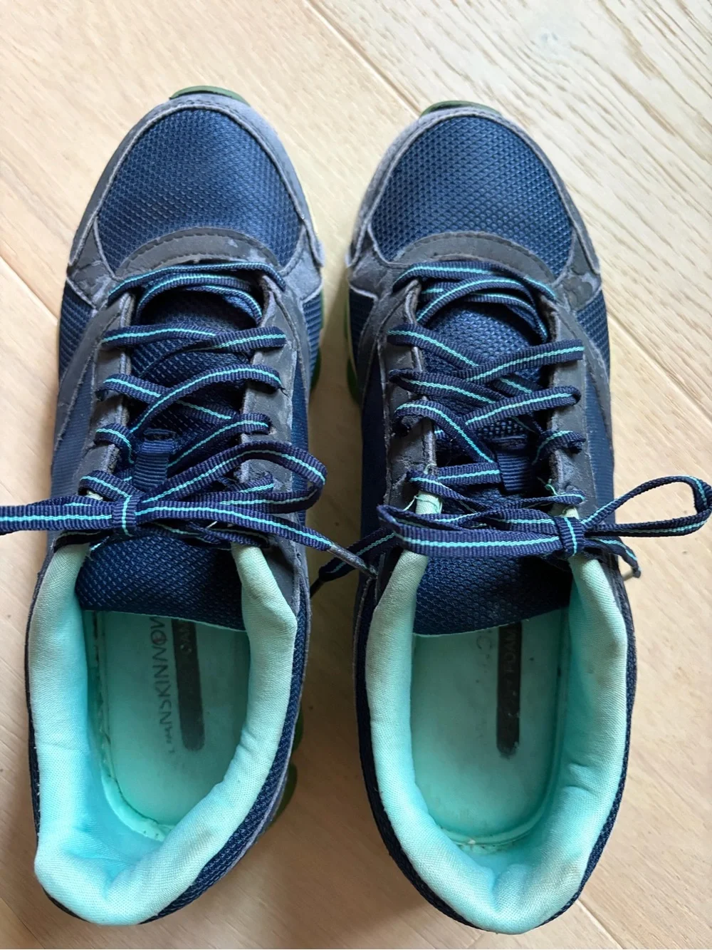 Danskin Women’s Navy Athletic Sneakers with Mint Interior